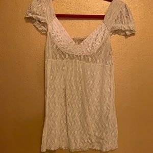Free People sheer yellow lace top